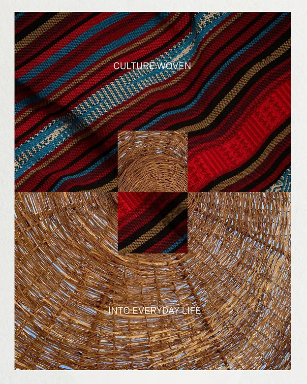 Textile and stone texture social artwork for Aldea Uh May
