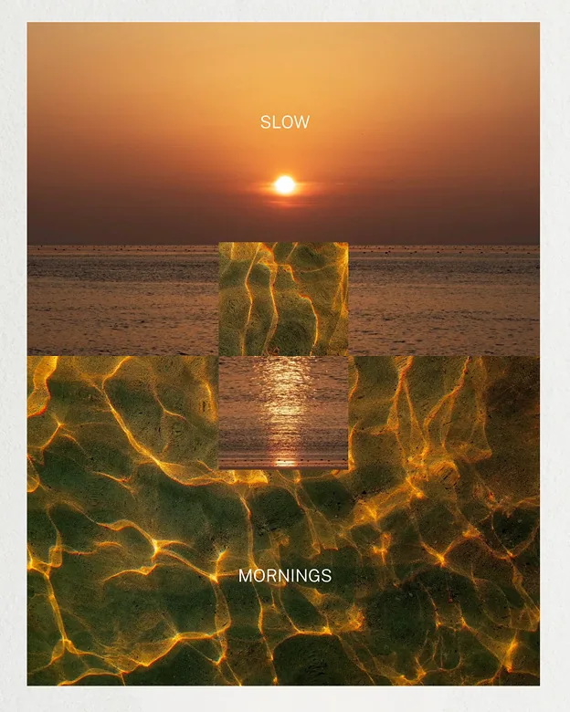 Sunset and water social artwork for Aldea Uh May